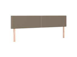Cabeceira Cama 2 Pcs Tecido 90x5x78/88 cm Cinzento Acastanhado MAISON EXCLUSIVE