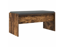 Banco de Hall com Almofada Carvalho Defumado 83x38x40 cm