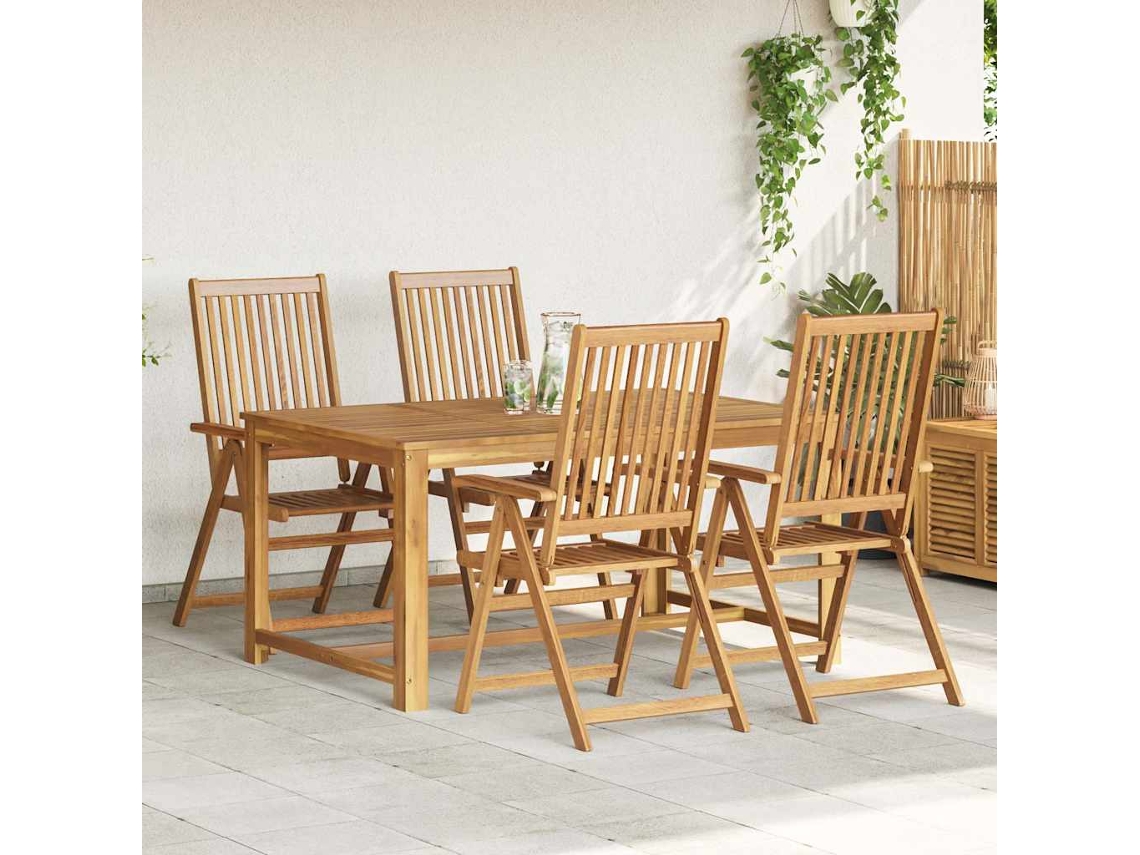 Maison Exclusive - Cadeiras De Jardim Dobráveis 4 Pcs Madeira De Acácia Maciça