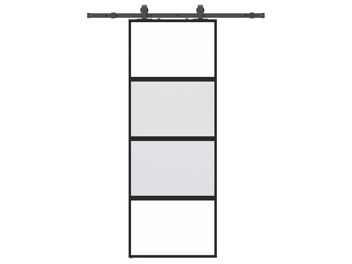 Sliding Door, Sliding Doors Vidaxl Preto Vidro (76 X 205 Cm (152,5 Cm Sliding Rail))