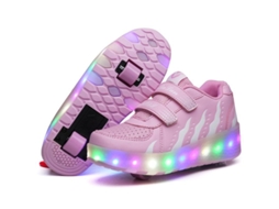 2026-zapatos Com Rodas Led Para Meninos E Meninas Presentes Festas Aniversário Natal Zkr 32 (dentro De 20 Cm) Rosa