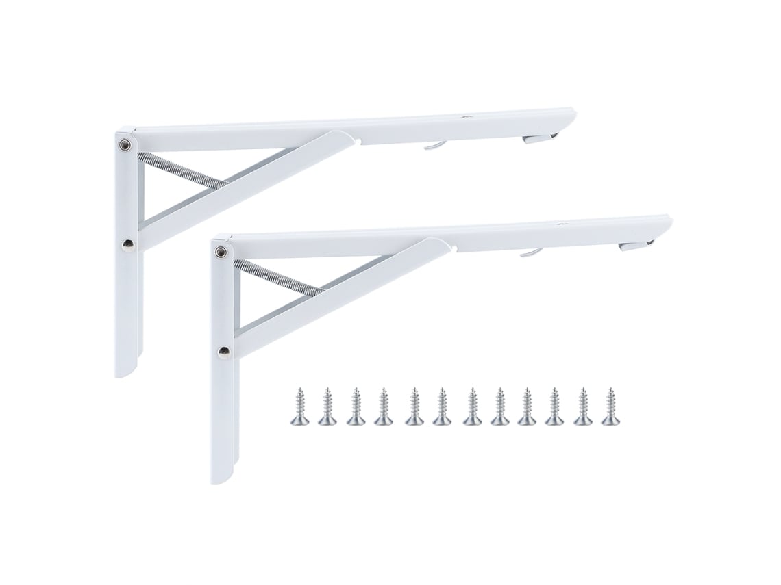 2 pcs suporte de parede prateleira triangular dobrável de metal resistente | S/MARCA