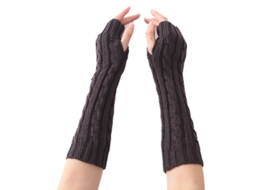 2026 guantes Sin Dedos de Punto Cable para Mujer, Calentadores de Muñecas para Invierno, Otoño Y Primavera, Estilo Casual de 30cm