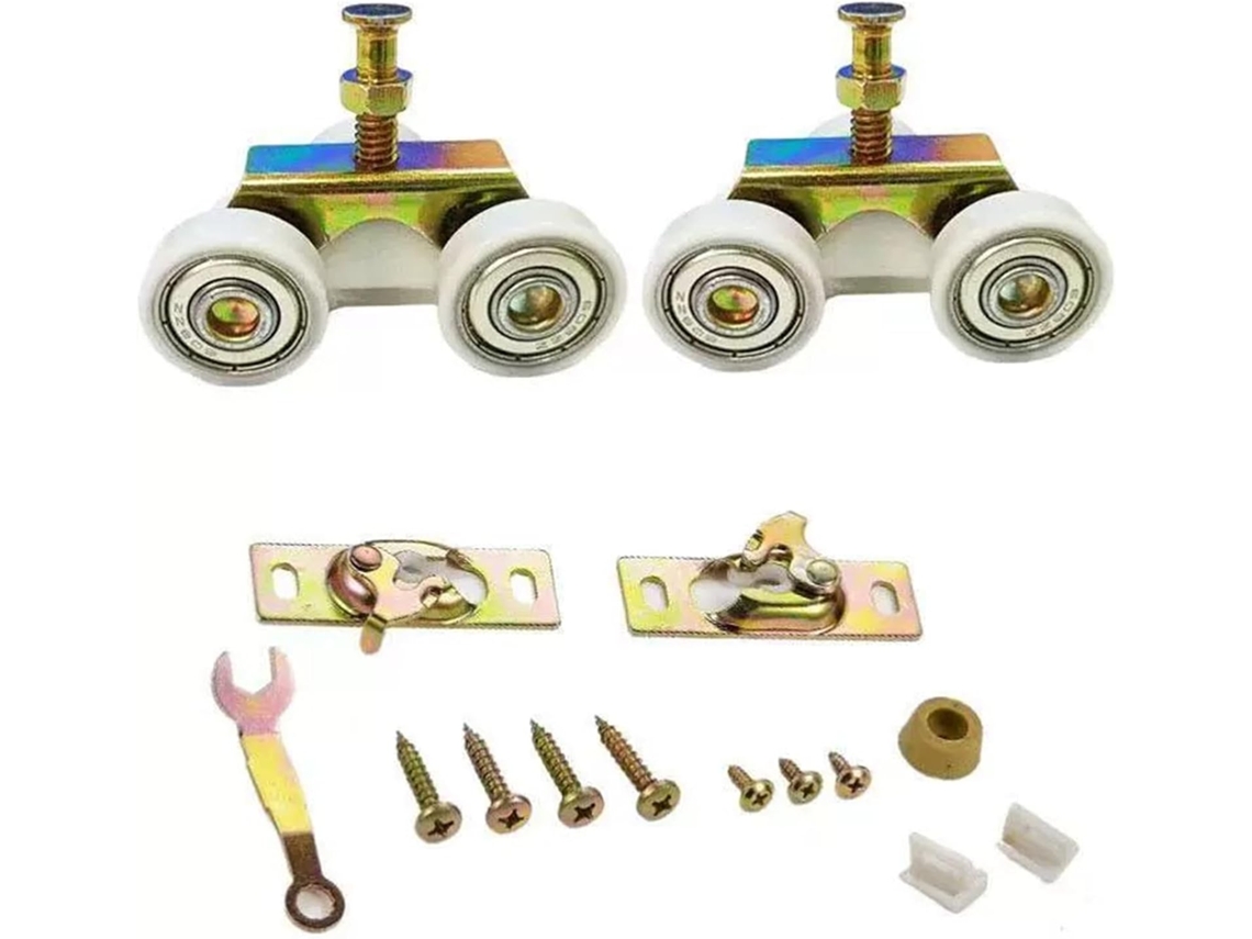 Conjunto De Roldanas Para Porta Correr, Pacote Com 2 Unidades, Rodas Guia Ajustáveis, Rolamentos De Nylon Silenciosos