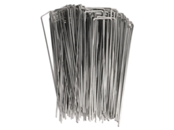 100 Estacas de Aço Galvanizado em Formato U 4x10cm para Fixação de Barreira Anti erva Daninha S/MARCA