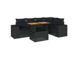 Garden Sofa Set, Garden Sofa Sets Vidaxl Preto Rattan / Vime (n/a)