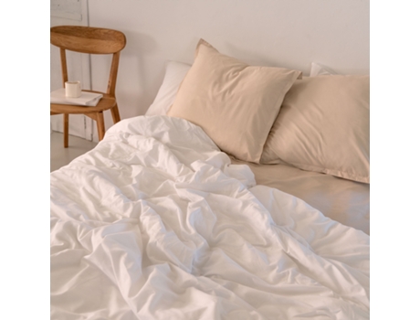 Capa de Edredão HAPPYFRIDAY Basic 200 Tc (220 x 220 cm - Algodão - Branco)