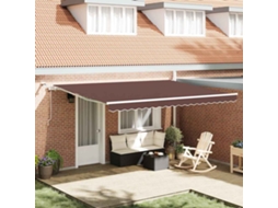 Vidaxl Toldo Retrátil Automático Com Luz Led 450x300 Cm Castanho