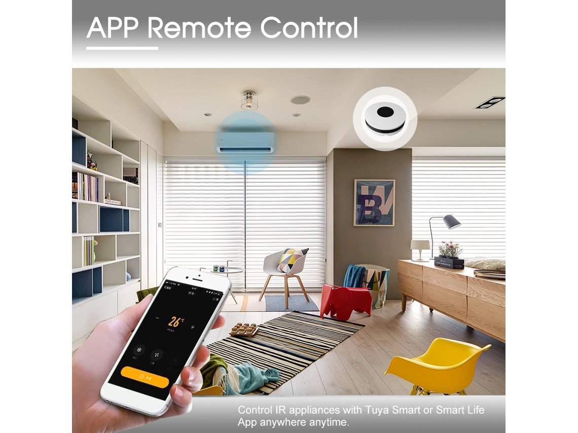Controle Remoto Universal Wifi ir Hub com App Tuya Smart Life e Controle por Voz Alexa