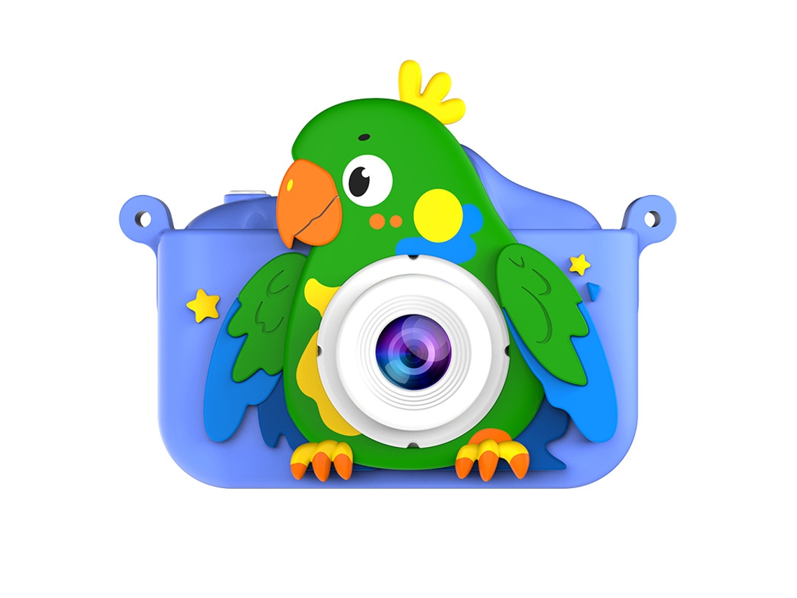 Câmera Dupla Hd Infantil de Desenho Animado YUNZII (blue Parrot High definition Dual Camera, Cartão de Memória Não Incluído)