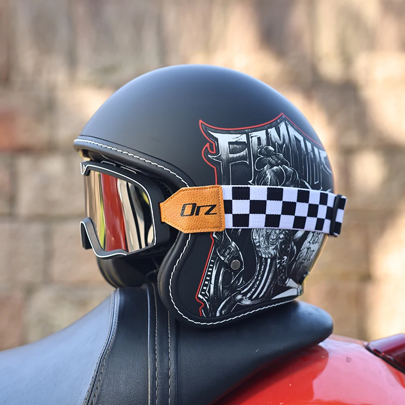 Capacete De Motocicleta (m) 3/4, Certificado Dot, Casco Em Abs