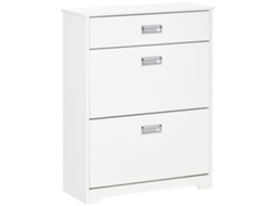 Móvel para sapatos com 2 gavetas rebatíveis, prateleira ajustável, até 16 pares, 70x29x92cm, branco BTFORUS