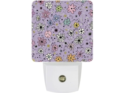 Luzes noturnas com estampa simples de rabinos, luzes noturnas de LED com sensor, luz branca suave.