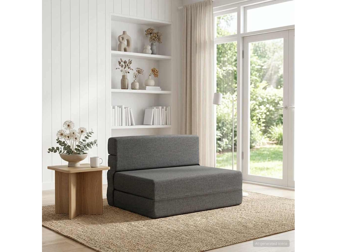 Vidaxl Sofá Cama Dobrável Cinzento-claro 100 X 80 X 60 Cm Tecido