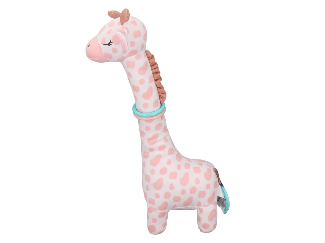 Primerox brinquedo Pelúcia Girafa com Chupeta Adorável para Bebê 0 1 Ano Rosa 37cm