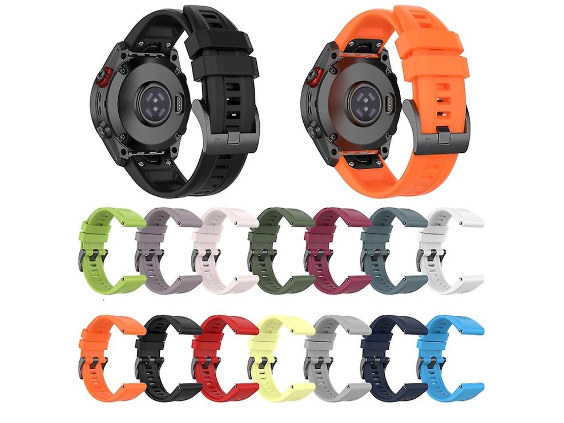 Bracelete de Smartwatch para Garmin Instinct 22Mm Silicone Cor Sólida Faixa de Relógio Preta VENISYMLIS