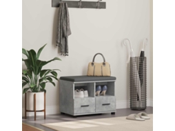 Vidaxl Banco De Hall Com Almofada Cinzento Concreto 60 X 38 X 46 Cm