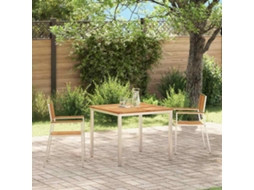 Vidaxl Cadeira De Jardim 2 Pcs Madeira Acácia Maciça E Aço Inoxidável