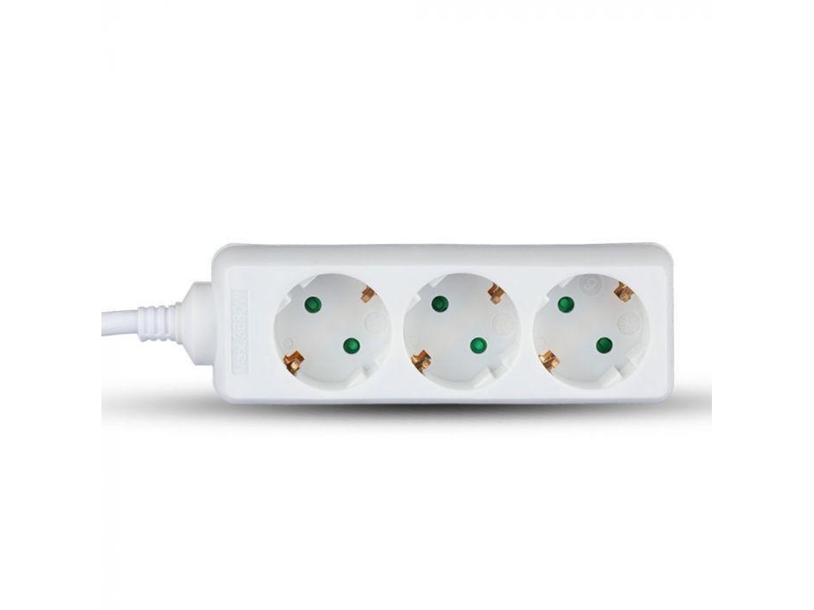 Extensão Tripla 3G1.5 2Polos e Terra Branco 3Mt