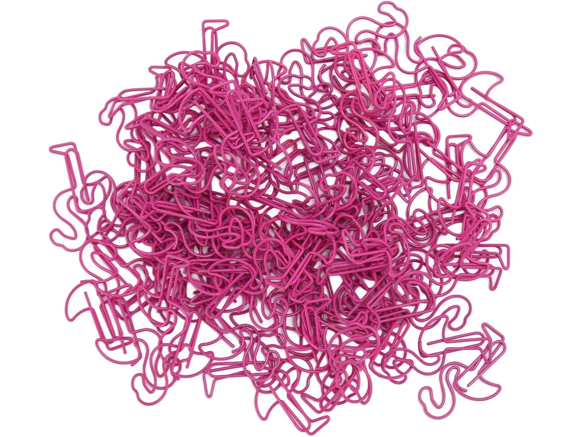 Conjunto De Clips Papel Metálicos Yosoo, Clips Em Formato De Pássaro Com Superfície Cromada, 100-unidades Em Cores Rosa