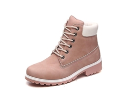 2026 zapatos Martin para Mujer Con Tacón Plano Y Tobillo Caliente, Material Pu, Cierre Con Cordones, Punta Redonda