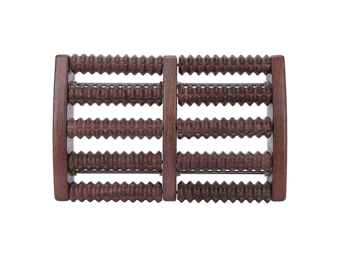 Massageador De Pés Madeira Com Rolos Para Aliviar O Estresse E Relaxar Os Músculos (rolo Massagem Duplo Pé S - Ymmr)