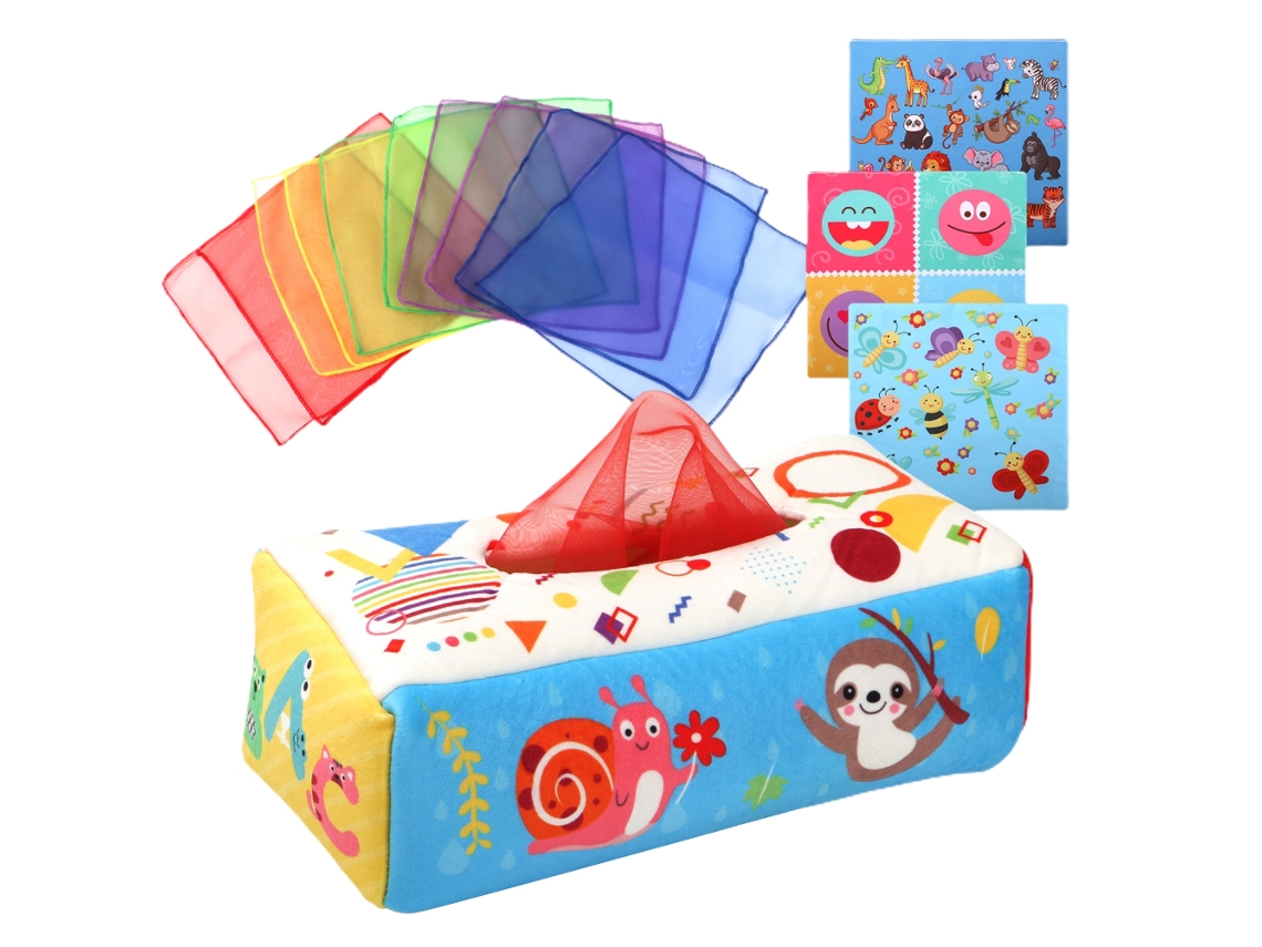 Primerox brinquedo Sensorial de Caixa de Papel Higiênico Colorido para Bebês e Crianças Pré escolares