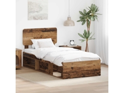 Vidaxl Estrutura Da Cama Com Cabeceira Madeira Antiga 90 X 190 Cm