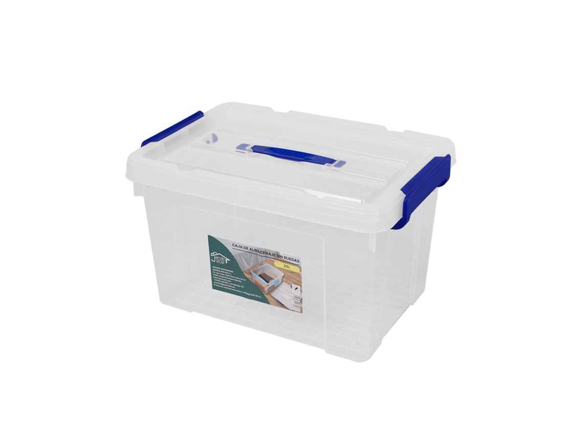 Cajas De Almacenaje Ordenación De Plástico Transparentes Con Tapa Azul | Con Y Sin Ruedas | Ropa, Libro, | Juguestes 25l Pack 2 Uds