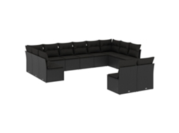 Garden Sofa Set, Garden Sofa Sets Vidaxl Preto Rattan / Vime (n/a)