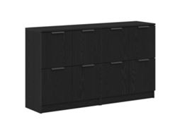 Conjunto 2 Buffet Moderno Vidaxl Preto Derivados De Madeira (60 X 30 X 70 Cm)