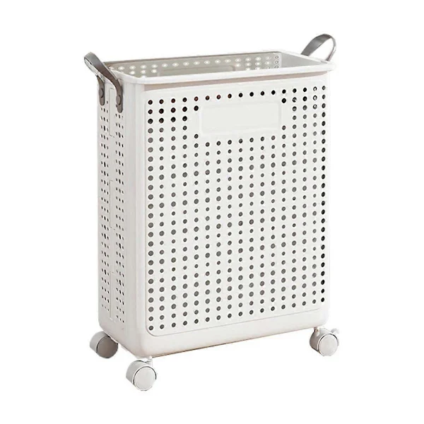 Cesto De Roupa Dobrável Para Uso Doméstico, Para Banheiro Com Rodinhas, 37,7 X 22 X 50 Cm, Para Organizar E Guardar Roupa Suja De Forma Prática