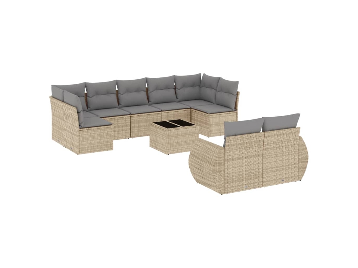 Garden Sofa Set, Garden Sofa Sets Vidaxl Bege Rattan / Vime (n/a)
