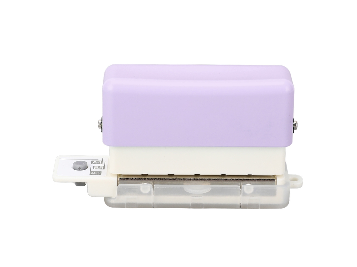 Perfuradora Portátil de 6 Agujas Con Capacidade para 2 Folhas, para Papel Folha Solta A5 B5 A4, Ferramenta Estudantil Violeta