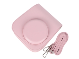 Funda De Cuero Pu Con Correa Para Cámara Fujifilm Instax Mini 11 Color Rosa