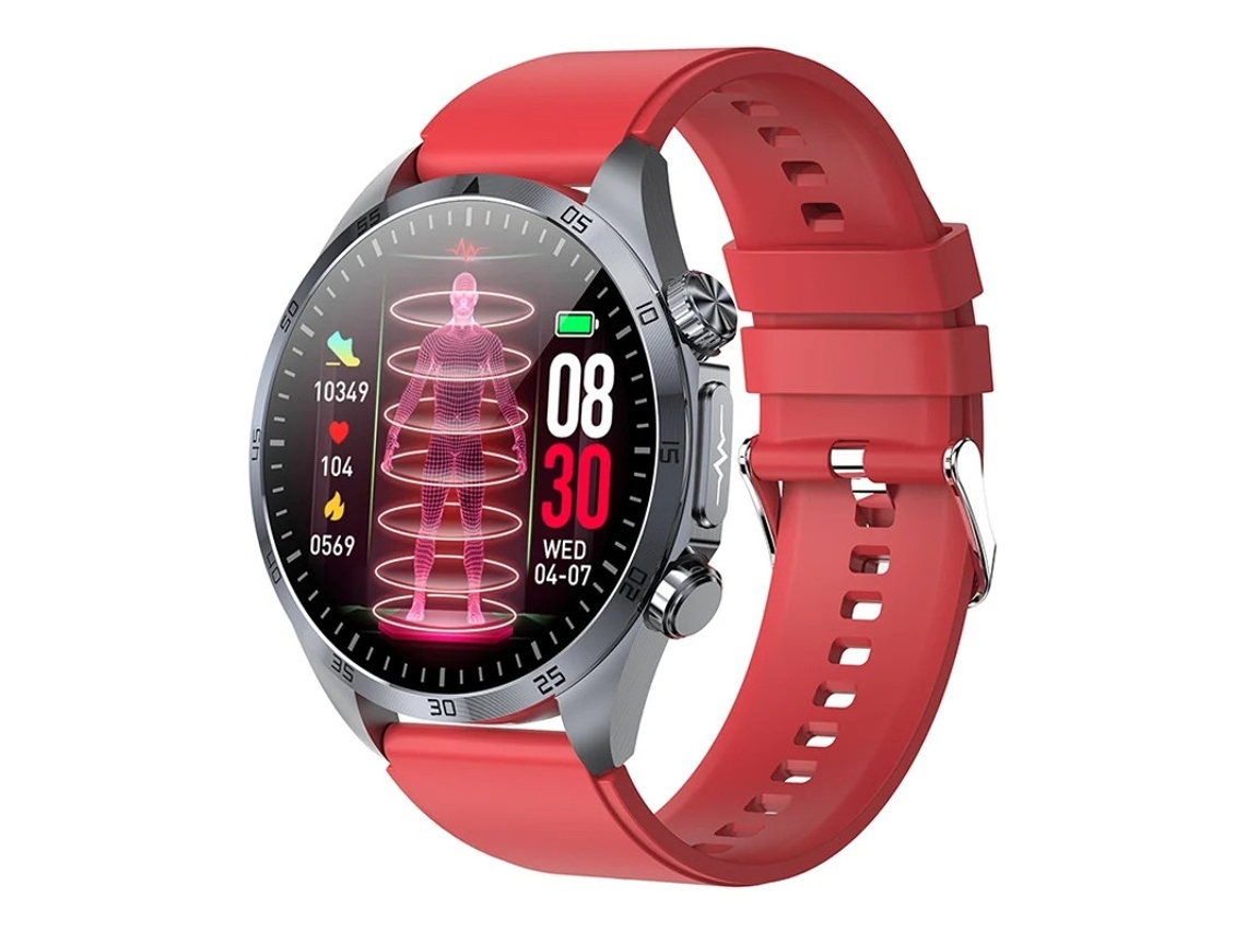 Relógio inteligente Bestvite com chamadas Bluetooth, tela AMOLED, monitoramento de sono e pulso, ECG, oxigênio no sangue, temperatura e saúde.