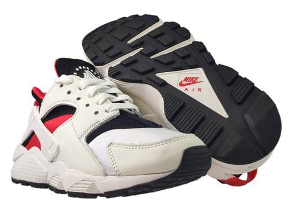 T nis NIKE Air Huarache Mulher Preto Creme Vermelho Couro
