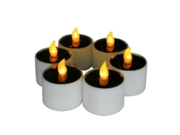 6 Velas Solares Exteriores Impermeáveis, Velas Led Para Jardim E Decoração De Casa