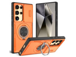 Capa Zruxe Compativel Com Samsung Galaxy S24 Ultra 5g (magsafe - Suporte Giratorio - Laranja)