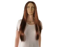 Peruca De Cabelo Longo Liso Marrom Com Meio Caminho Para Cosplay - Natural E Estilosa