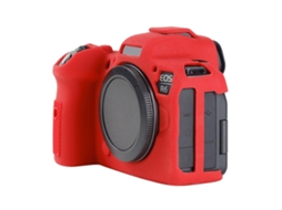 Capa Protetora Lurelia Para Canon Eos R6, Silicone Macio, Cor Vermelho