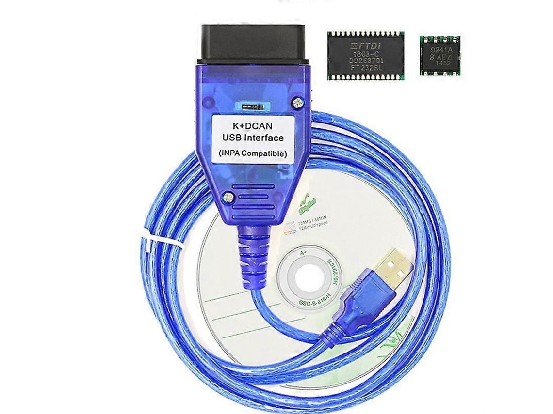 Cabo Usb Obd2 Com Chip Ft232rl E Interruptor Para Scanner K-dcan, Interface De Diagnóstico Automotivo