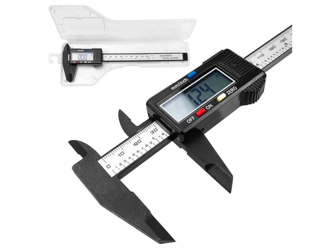 Paquímetro, 150 Mm (6 Polegadas) Com Visor Lcd, Bateria De Reserva