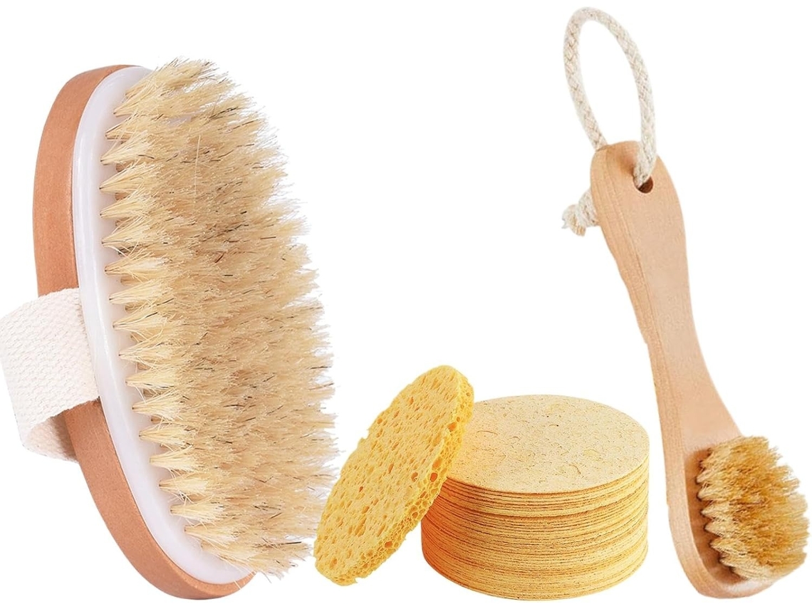 Lurelia Escova Corporal De Sisal Para Corpo E Rosto, Fibra De Sisal, Cerdas Macias E Limpeza Profunda