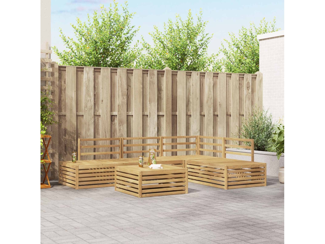 Vidaxl 6 Pcs Conjunto De Sofás Para Exterior Branco