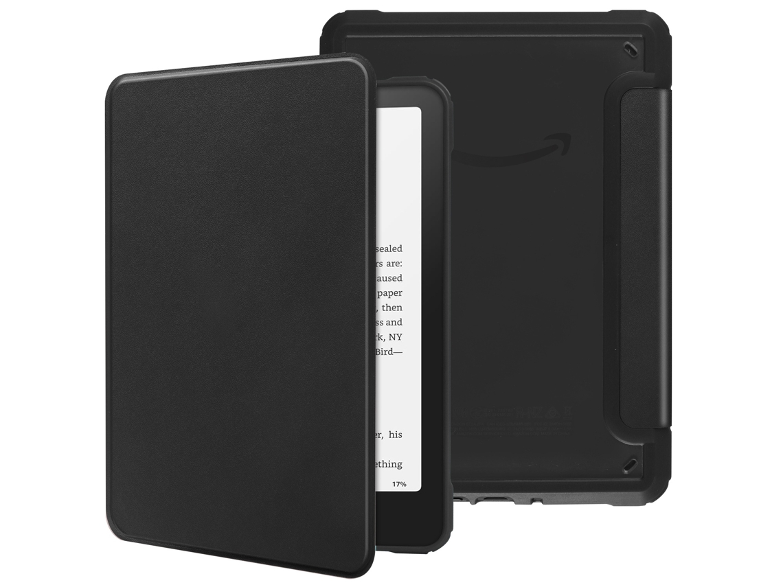 Elysve Capa Protetora Para Kindle Paperwhite 7 Polegadas 2024 Pu Leather Hard Shell Preto