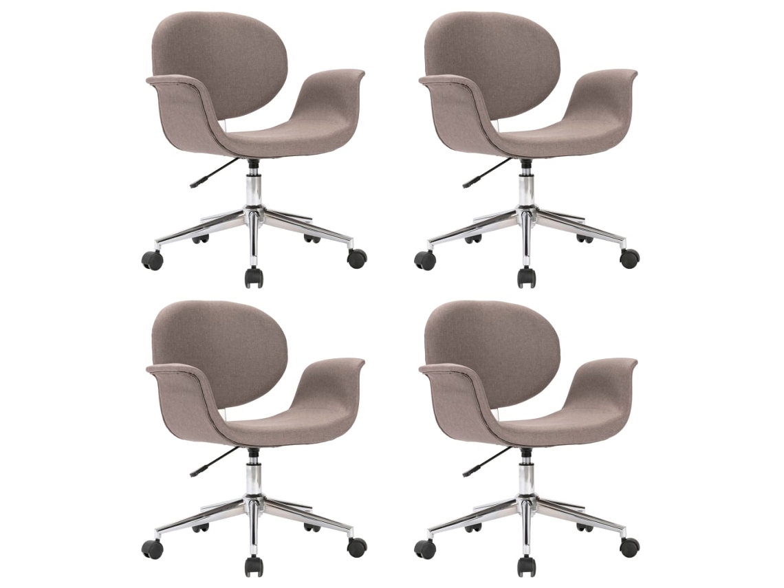 Cadeiras de Jantar Giratórias 4 Pcs Tecido Cinzento acastanhado MAISON EXCLUSIVE