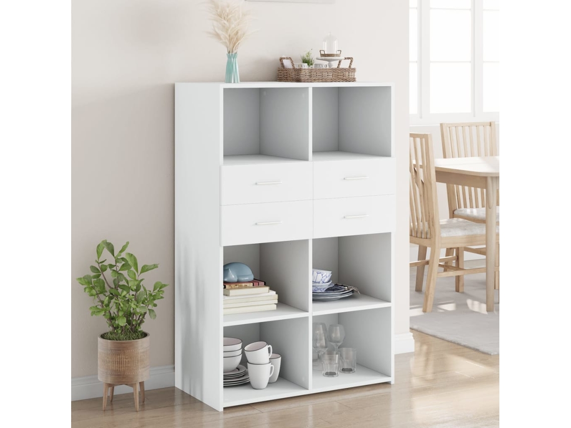 Armario alto 80x42,5x124 cm Derivados de madera Blanco