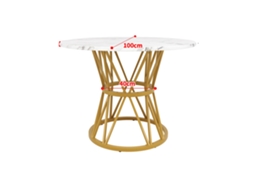 Mesa De Jantar, Forma Redonda, Para 4 Pessoas, Ouro