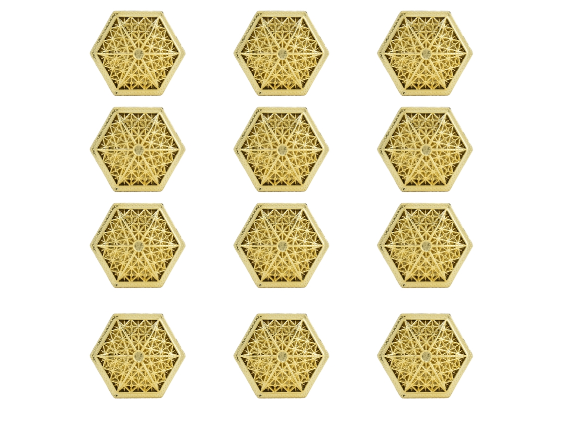 Caixa de Bombons Plástica Hexagonal Dourada para Casamento Chá de Noivado Favor Presente com S/MARCA